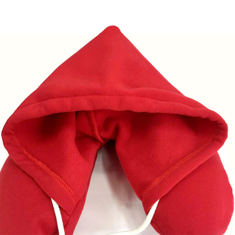 19 new factory direct Taobao explosion models hooded U-type nap cervical pillow micro-particle travel pillow wholesale custom