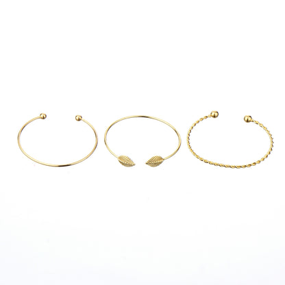 Trio of Bracelets  leaf ball alloy bracelet / bracelet three-piece suit set men and women