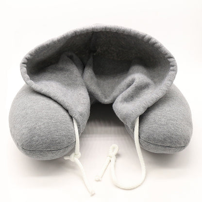 19 new factory direct Taobao explosion models hooded U-type nap cervical pillow micro-particle travel pillow wholesale custom