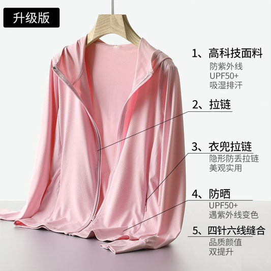 Sun protection clothing ice silk women's short 2023 summer new loose anti-UV sun protection clothing breathable thin coat cross-border